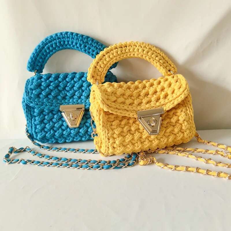 2024 Women's Shoulder Hot Selg Handmade Crochet With Contrasting Woven Bag Designer Handbag Bags For Lady