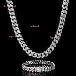 Krkc Custom Hip Hop Jewelry Vvs1 Moissanite Iced Out Cuban k Chain Sier 12mm 10mm Dia