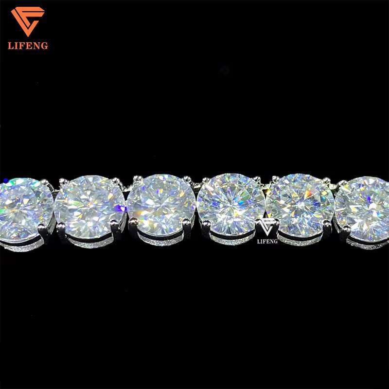 High Quality 925 Silver Moissanite Tennis Necklace 3/4/5/6/8mm Shine Link Chain White Gold Plated Birthday Gift VVS Diamond