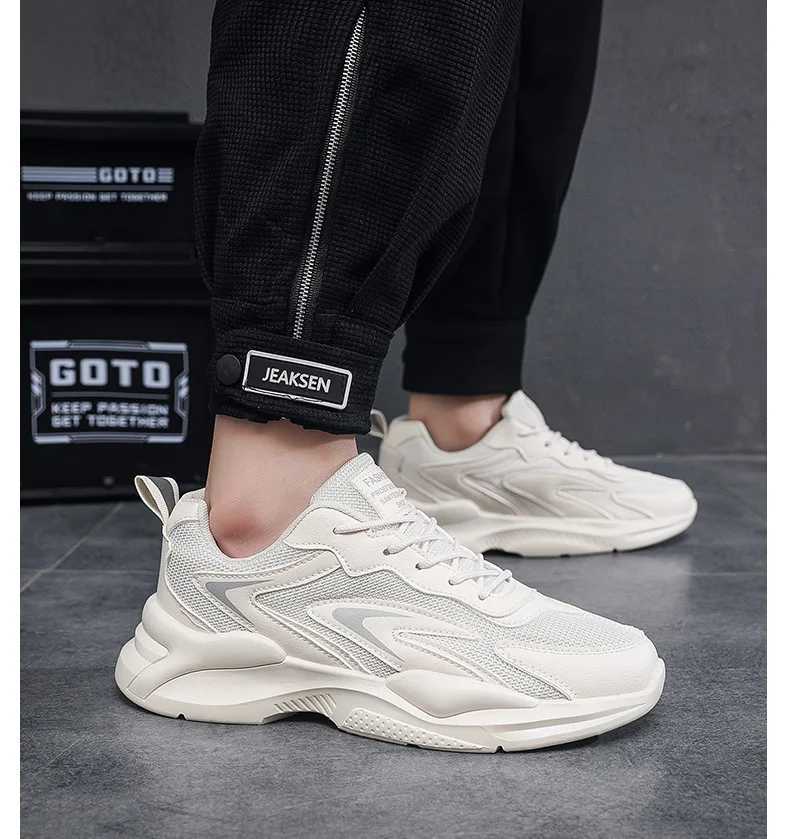 Dad Shoes Mens 2025 Breathable Running Sports Shoes Thick soled Mens Shoes Trendy Versatile Mesh Casual ShoesC250325