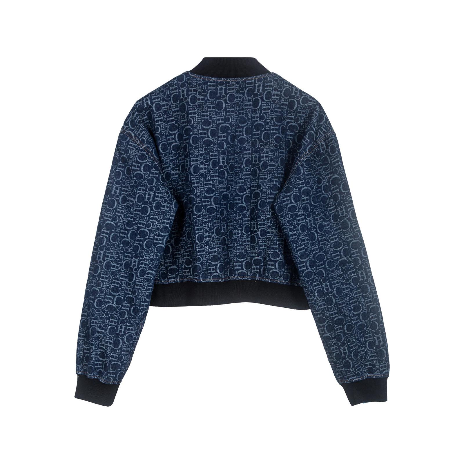 CHCH Womens Fashion with Pocket Denim Blue Zipper Jacket Retro Collar Long Sleeve Clothing 250318