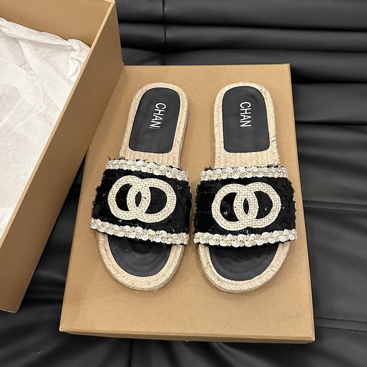 Free shipping designer women slippers beige black antislip breathable comfortable indoor casual sandals new
