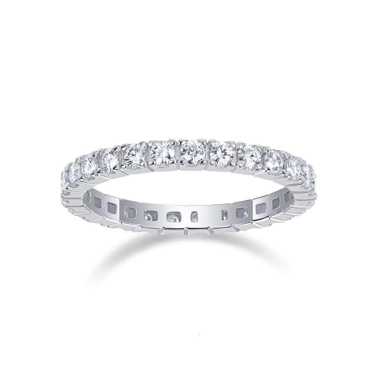 925 Moissanite 2mm Eternity Band Ring Jewelry Wholesale