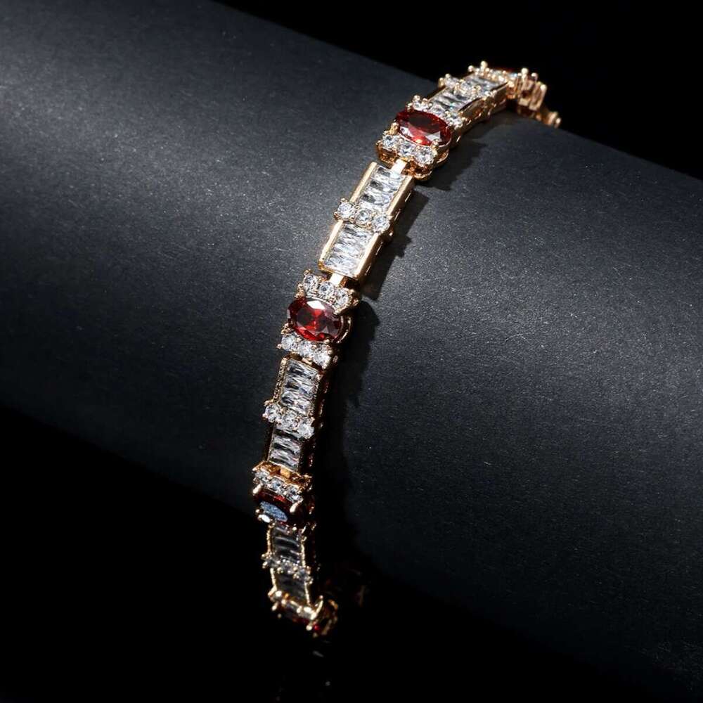 25 Hot Sale Designer bracelet Diamond bracelet garnet colored jewelry niche light luxury jewelry high-end accessories for women Advanced shiny length 