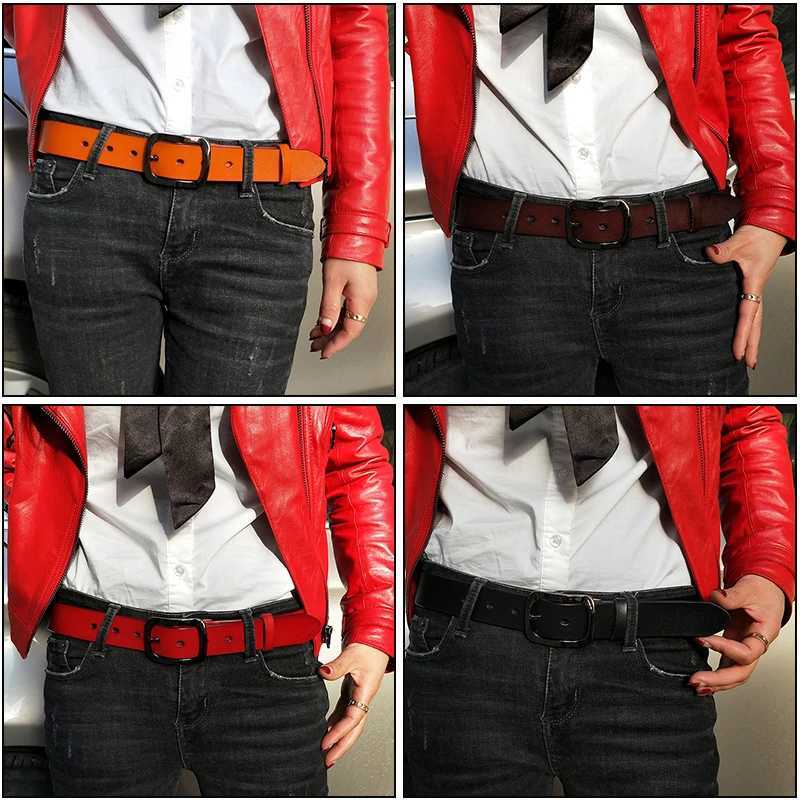 Vatty 3.2cm womens genuine leather belt natural denim metal buckle casual jeans Trouser belt womens belt gift W250326