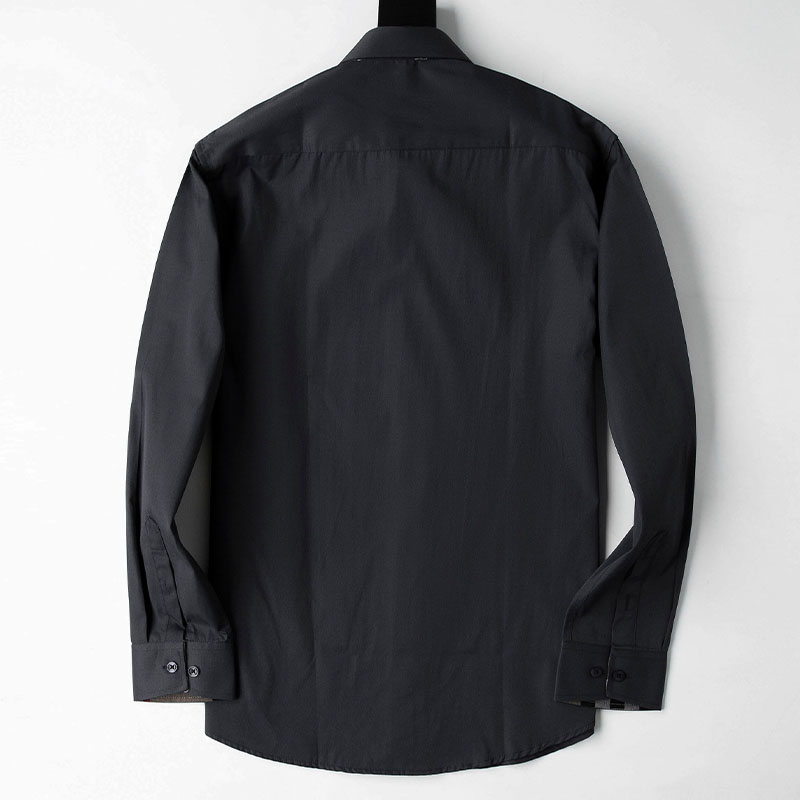 Men's Dress Shirt Slim Fitted Spread Collar Long Sleeve Pure Cotton Designer Brand Classic Spring Summer Business Office Casual Male Clothing