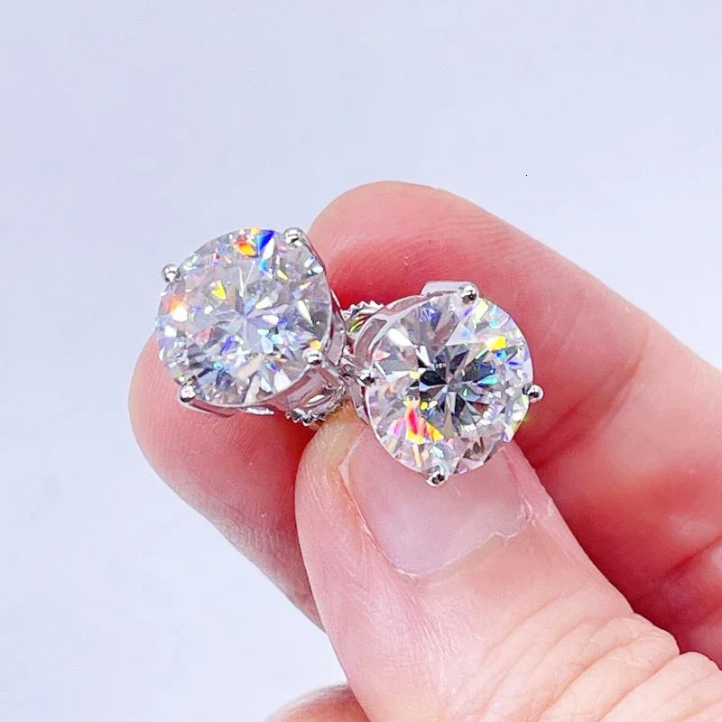 Premium 0.5-2ct Diamond Stud Earrings for Women Original 925 Sterling Silver Screw Back Women Earring GRA 250318