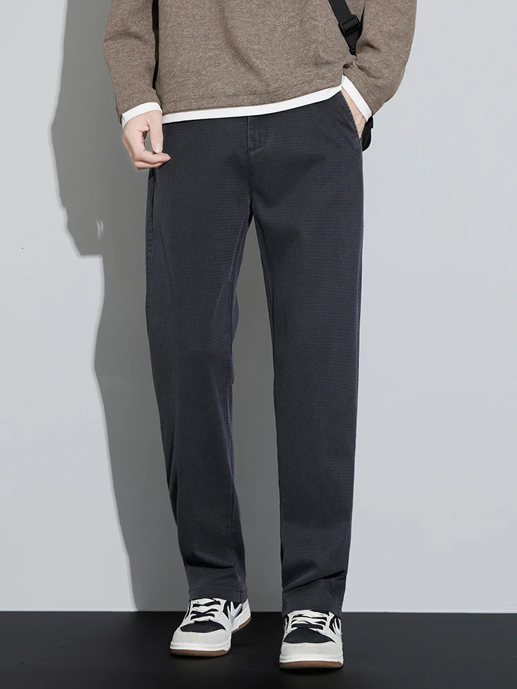4Color Straight Mens Pants with Casual Lyocell Comfortable Stretch Trouser Wide Fashion Korean Street 250326