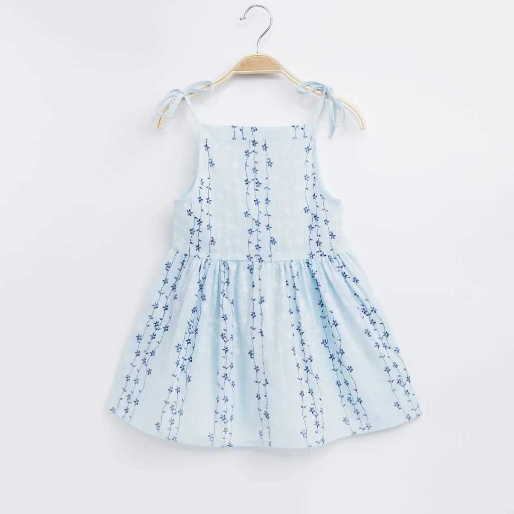 1-5 year old baby girl sleeveless printed dress childrens summer princess dress childrens Par ball dress W250326