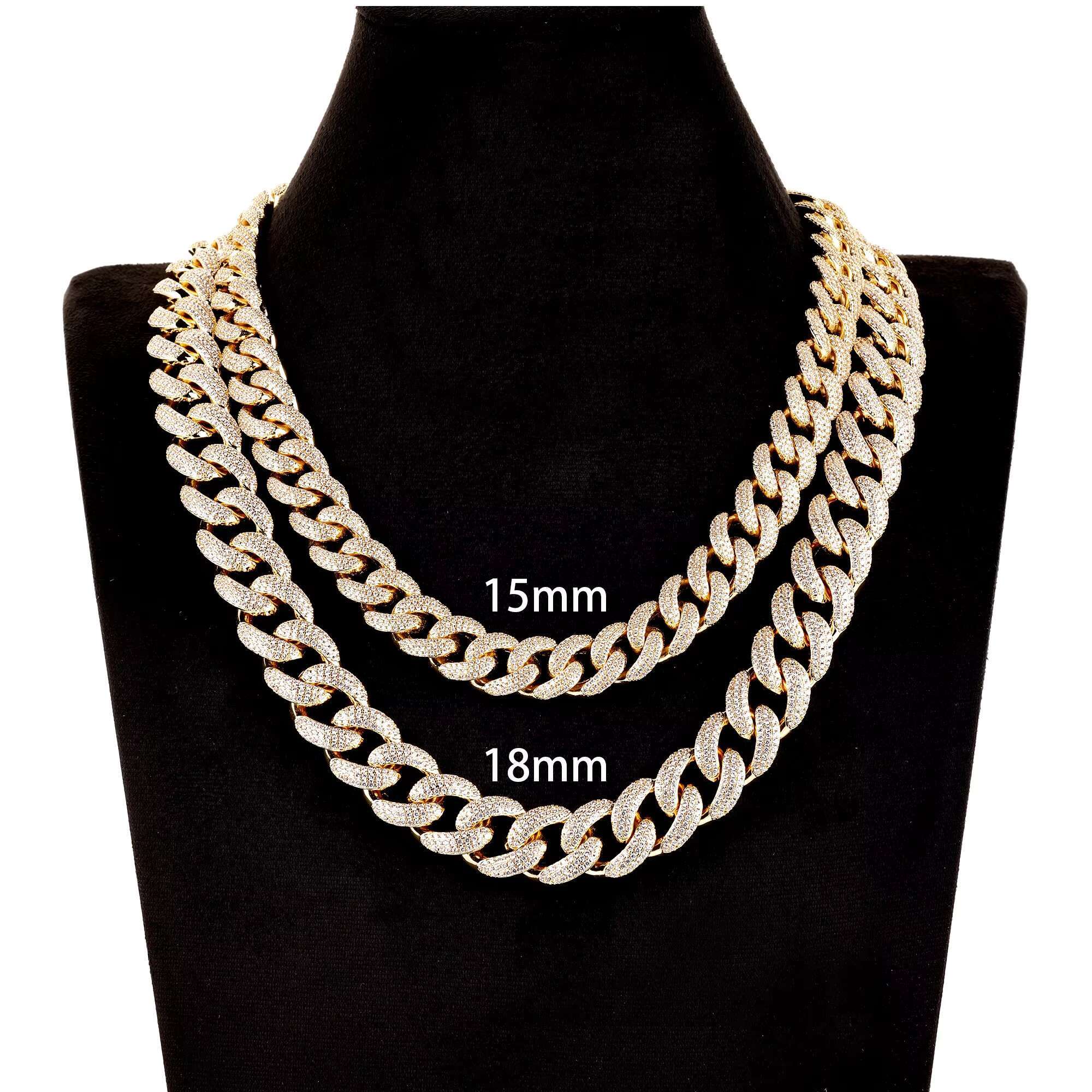 Moissanite Jewelry Set Mossanite Jewelry Hip Hop Necklace Iced Out Necklace Miami Cuban Link Chain