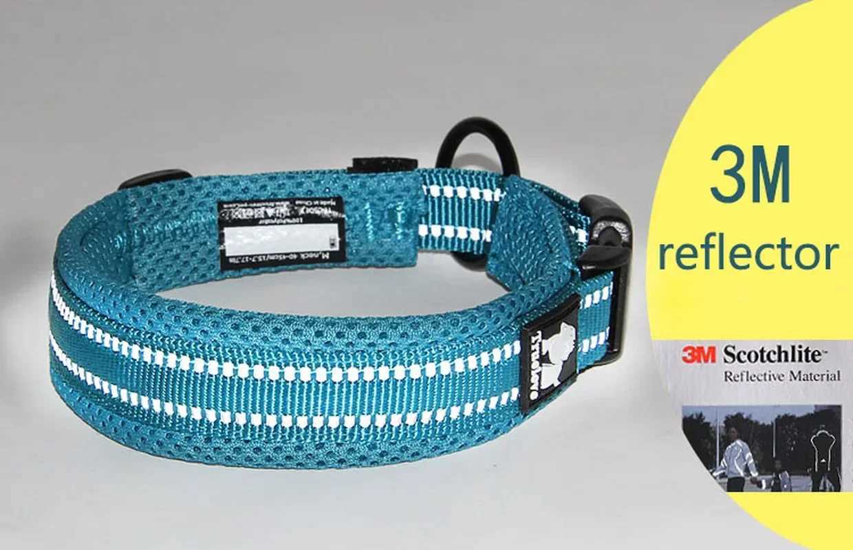 Truelove Adjustable Mesh Pad Pet 3M Reflective Nylon Dog Collar Durable Y250325
