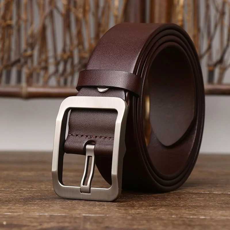 Mens Retro PU Leather Belt with Buckle Jeans Black Belt Business Casual Brand Retro Belt W250326