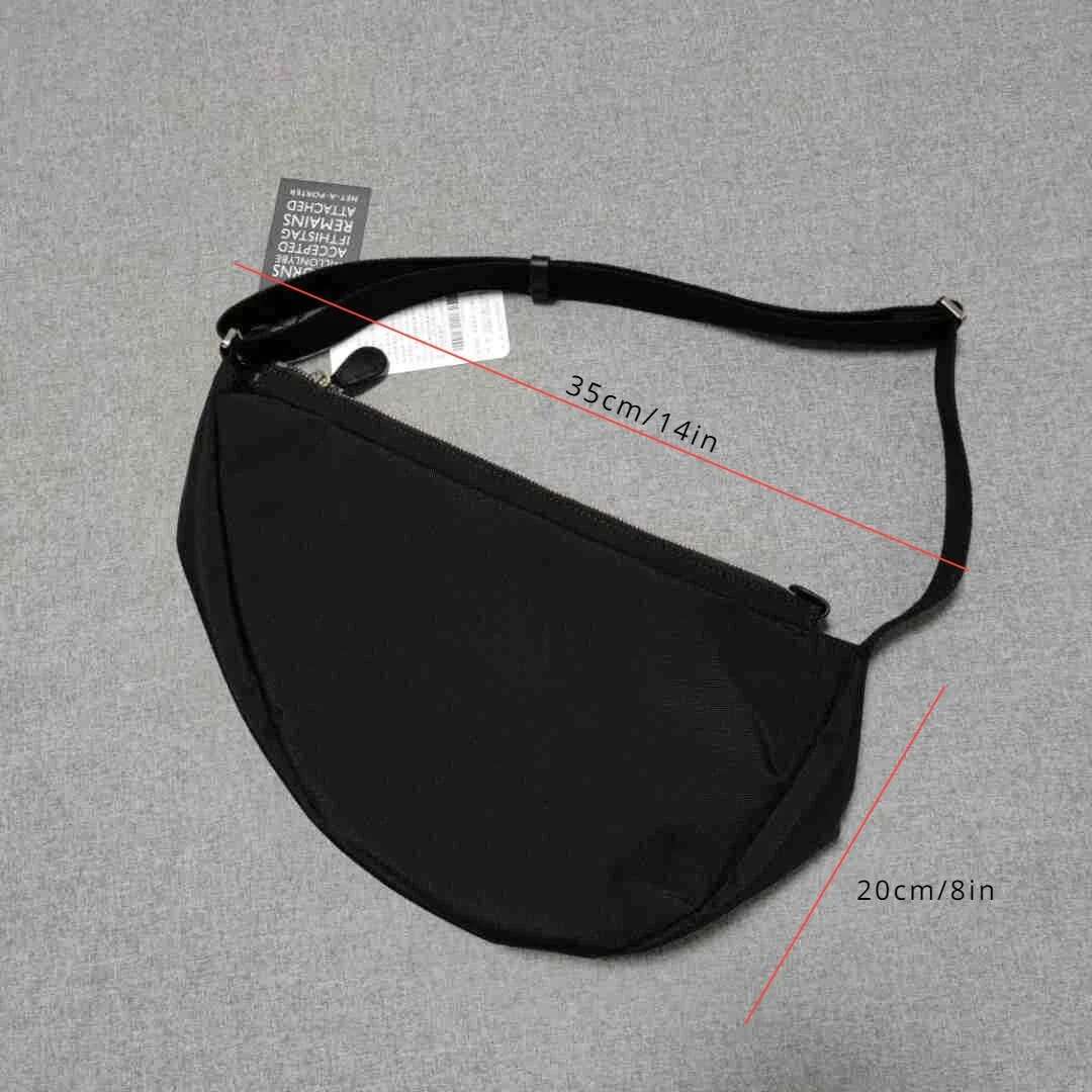 Designer Half Moon Underarm Bag, Waterproof Nylon Fabric, Lightweight Crossbody Bag