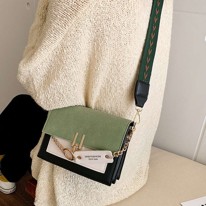 29 Autumn and Winter Network Red INS Women's 2020 New Korean One Shoulder Crossbody Fashion Frosted Contrast Color Small Square Bag