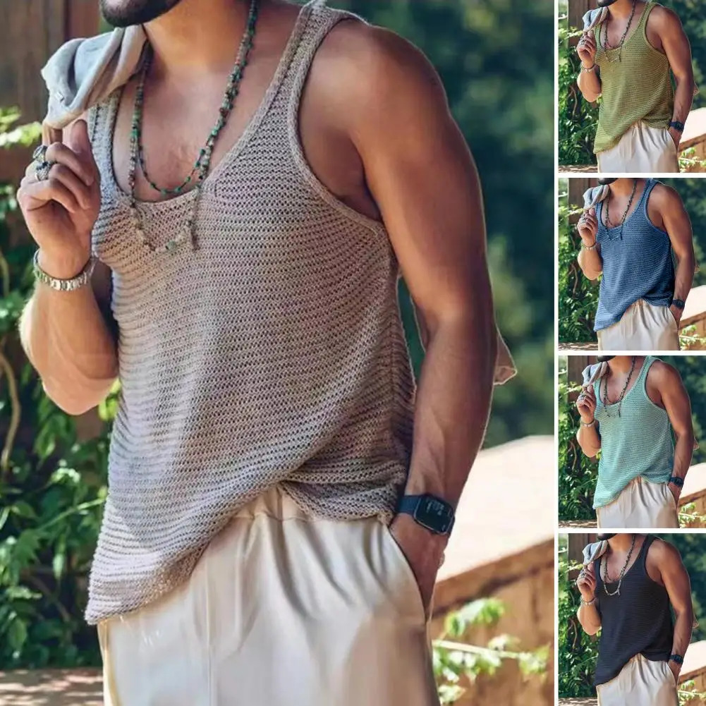 Chic Tank Top Simple Style Sports Sweat Absorption Streetwear Men Summer Vest 250325