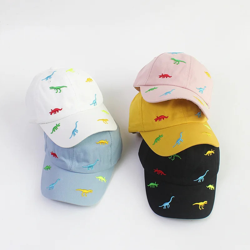 Cartoon Dinosaur Embroidery Baby Cap Summer Kids Baseball Cap Outdoor Adjustable Infant Boy Girls Sun Hats 250326