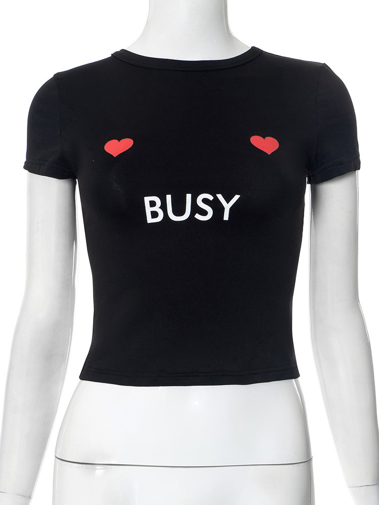 2025S Fashion Designer Y TP Women S Spring Summer New Collection Letter Printed Open Umbilical Tight Round Neck Hooded T Shirt Short Sleeve Top