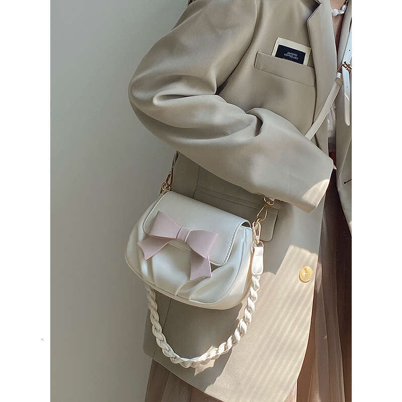 Summer Fresh, Sweet, Cute Butterfly Machine Small Round Popular Folded Cloud Soft One Shoulder Crossbody Bag for Women