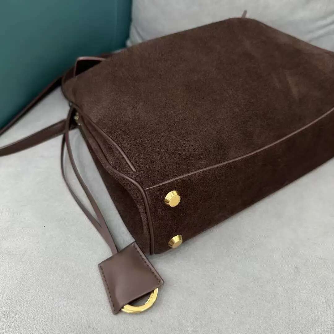 Custom Modern Design Suede Ladies Brown Frosting Genuine Handbags Real Leather Cowhide Tote Women Shoulder Bag