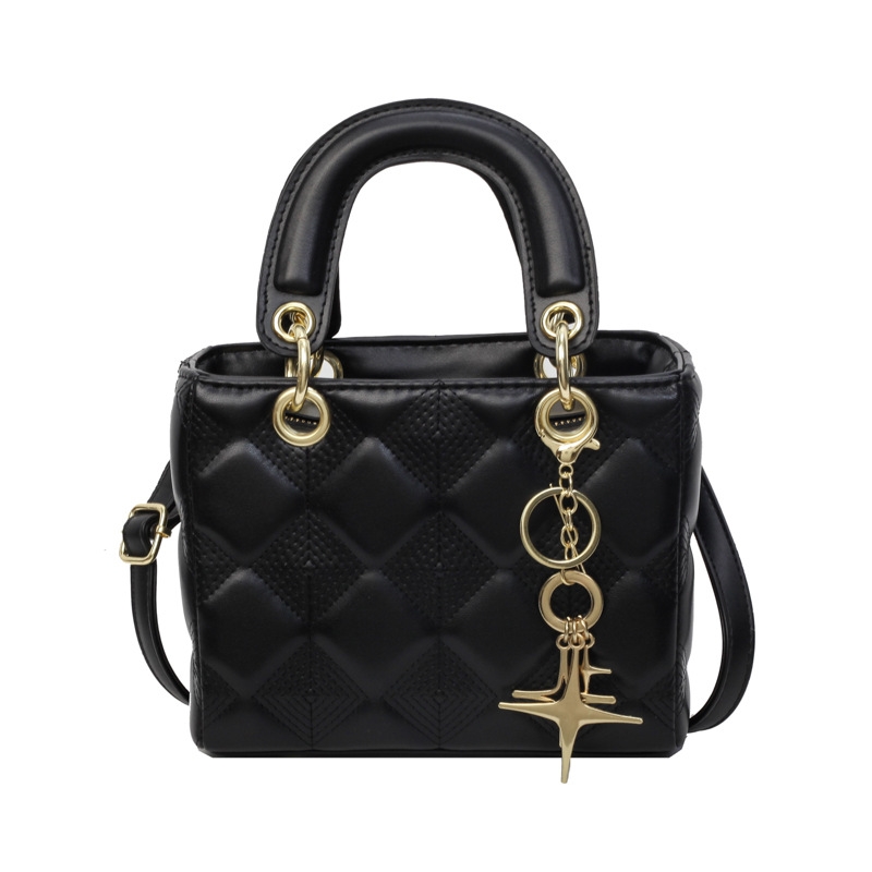 Free shipping simple fashion diamond check small fragrance handbag crossbody bag