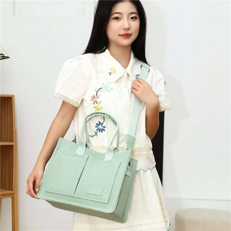 d6 New Casual Handheld Canvas Shoulder Large Capacity Multi layered Women's Crossbody Bag