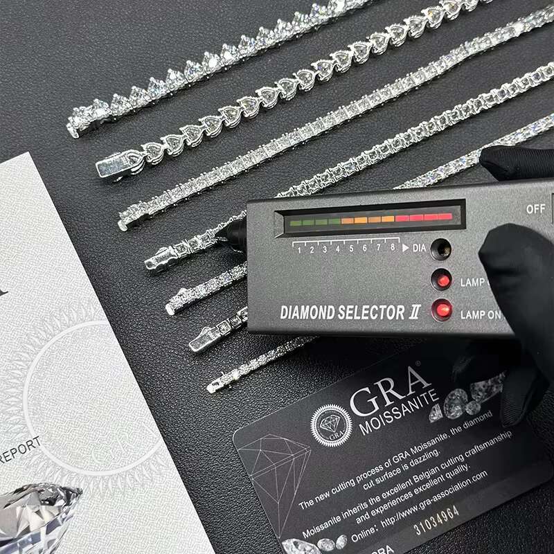925 Sterling Silver Moissanite Tennis Chain 2mm-6.5mm D Color VVS Moissanite Bracelet Necklace