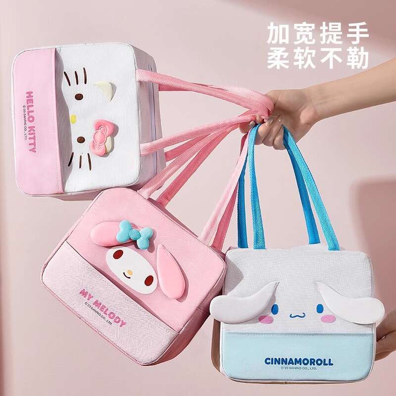 Sanliou lunch box tote bag, bento with rice, oil resistant, thickened, specialized square aluminum foil insulated bag for office workers