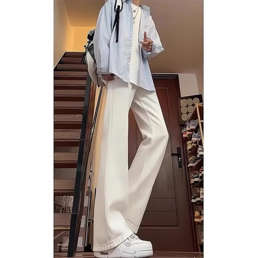 casual Y2k mens jeans denim shorts ripped bagged cargo pants Trouser wide leg clothing decoration 250326