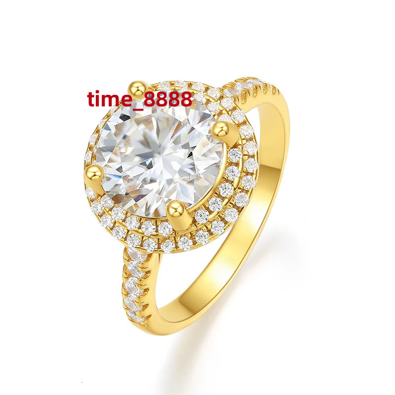 Real Moissanite 925 Sterling Silver Ring For Women Square Round 1CT 2CT 3CT 5CTBrilliant Diamond Finger Band Wedding Jewelry Gif