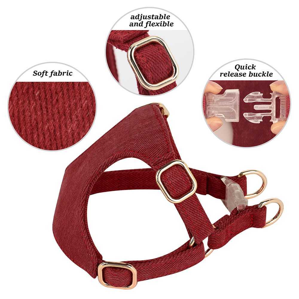 Soft small dog harness set for ChihuahuaYork adjustable high-quality dog harness vest with 150cm walking lead strip X250326