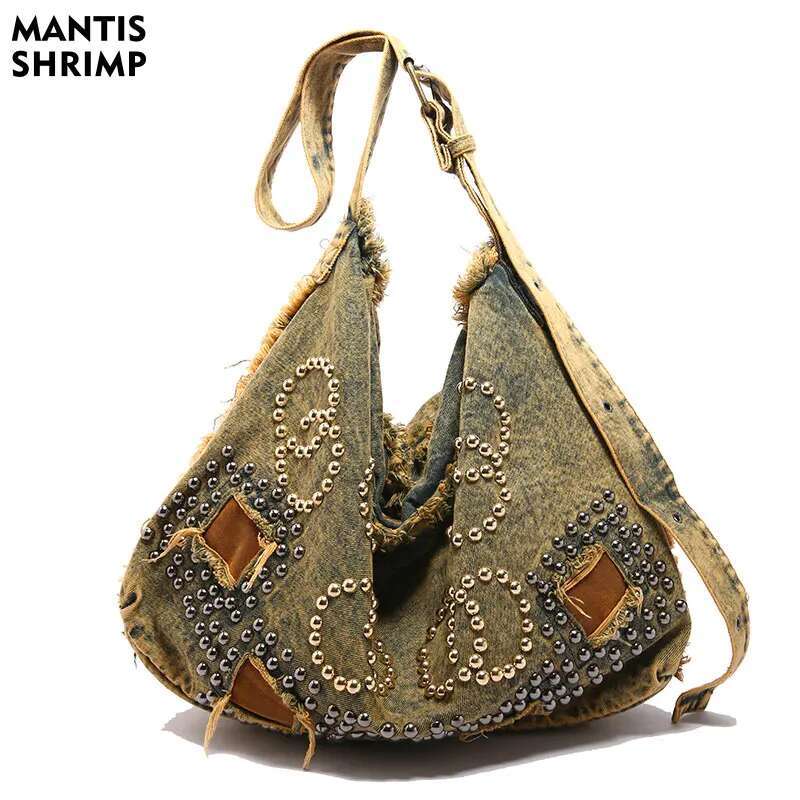 Women Fashion Travel Crossbody Casual Denim Bag New Trend Hobos High Quality Female Shoulder Messenger Totes Large Capacity