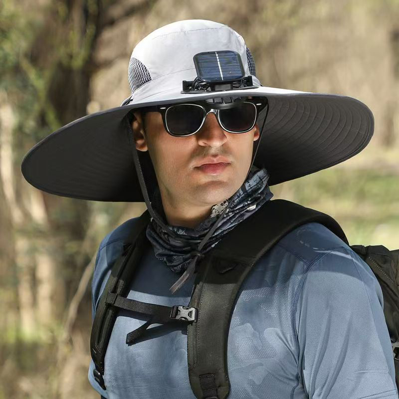 Solar Fan Cap Sunhat Wide Brim Hats Caps Fashion Accessories Sunbonnet Solar Energy Power Sun Protection Cooling Unisex Multiple Fans