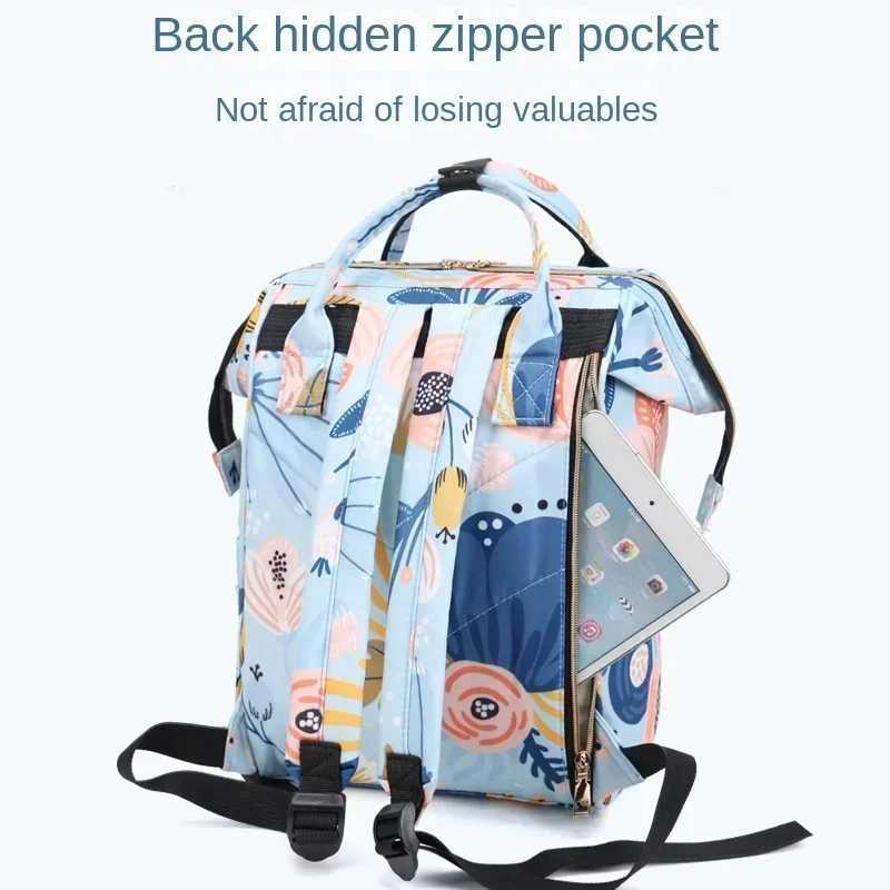 Fashion Print Nappy Backpack Bag Mummy Large Capacity Bag Mom Baby Multi-function Outdoor Travel Diaper Bags for Baby Care StuffC250326