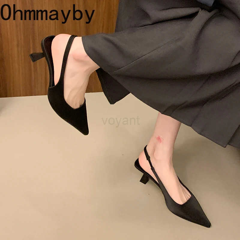 2025 Summer High Heel Wen Sandals Fashion Pointed Toe Slip On Shoes Ladies Elegant Dancing Par Pumps Z250326