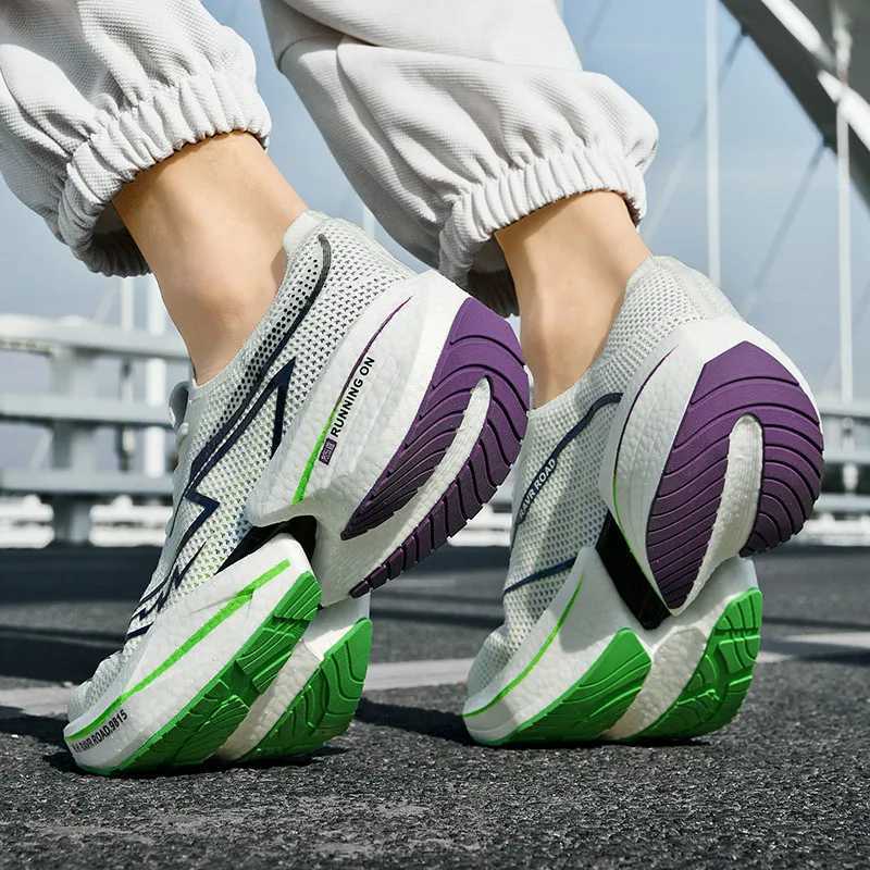 Mens Sneakers Carbon Plate Cushioning Sports Running Shoes Light Anti-slip Unisex Tennis Shoes Professional Training ShoesC250325