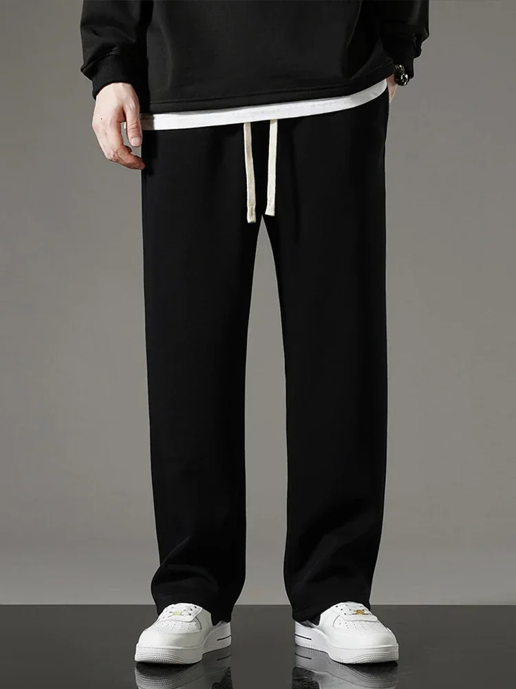 Summer thin ice silk mens casual Trouser fashionable straight bag sweatpants jogging basketball outdoor wide pants 250326