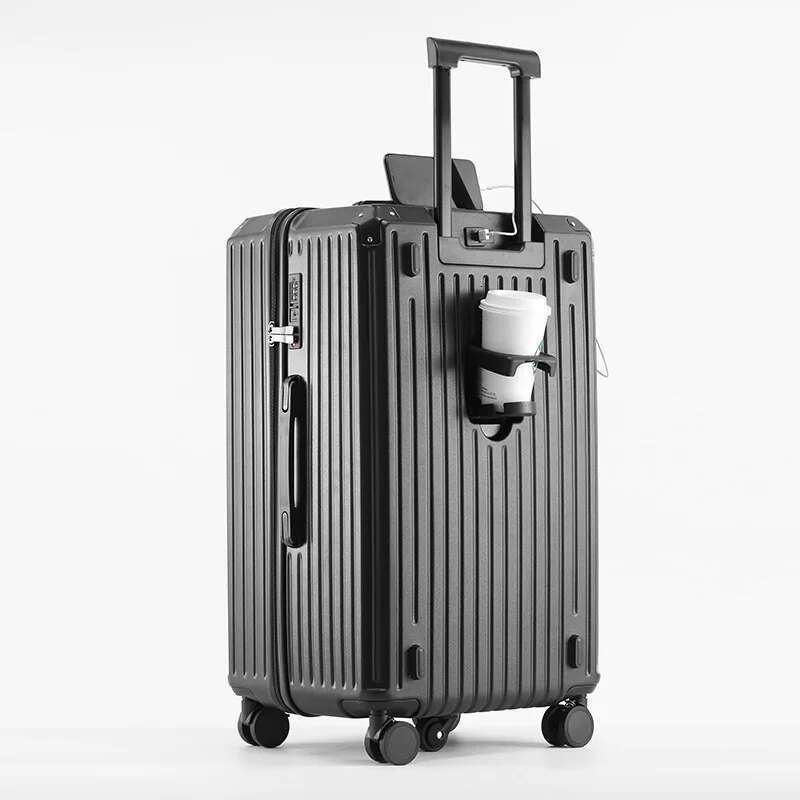 22 28 34 Inch New Quality Spinner Five Wheels Lage PC USB Charger Carry-Ons Suitcase Set with Cup Holder