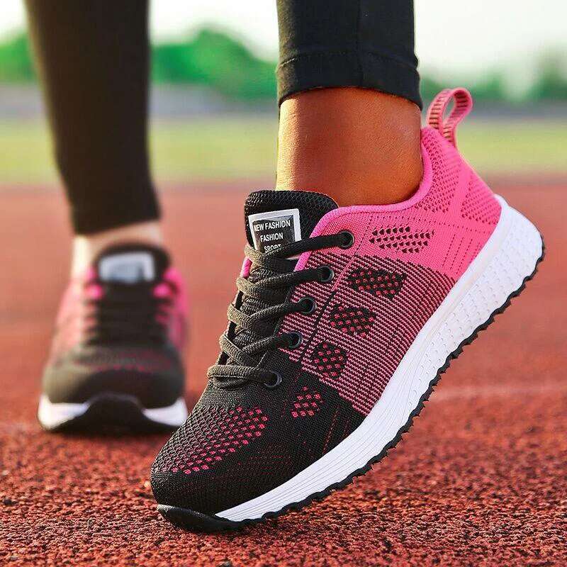 2025 Summer New Women's Flat Shoes Mesh Fabric Designer Fashion Casual Sports Shoes Women's Lace up Women's Sports Shoes
