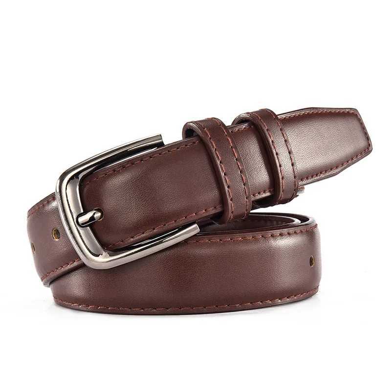 2.2cm 2.8cm wide new womens classic pin buckle strap fashionable PU leather high-end feel pants strap black coffee brown W250326