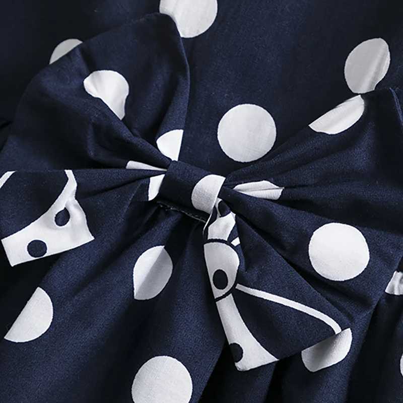 Summer girls short sleeved childrens dress polka dot dress wedding birthday Par Vestidos 3 6 7 9 12 year childrens casual clothing W250326