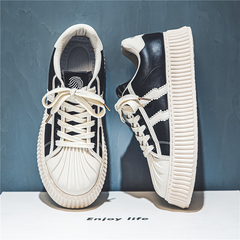 Designer Shoes With White Leather Surface Men's Casual Breathable Soft Sole Fashionable Low Top Increased Anti Slip Men's Outdoor Fashionabl