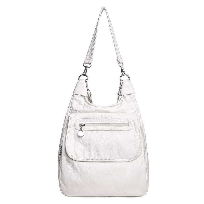 Multifunctional Backpacks Soft Washed PU Leather Shoulder Bags Large Capacity Anti-Thief Backpack School Bag For Teenager Girls