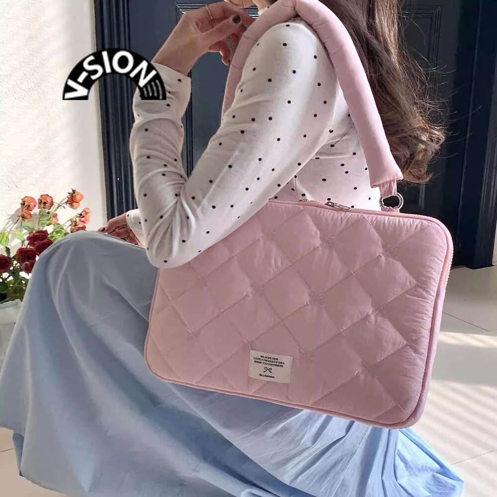 Laptop bag for women, WeChat Sweet Bow laptop companion, 14 inch protection, 15.6-inch flip cover, lightweight laptop bag, inner bag