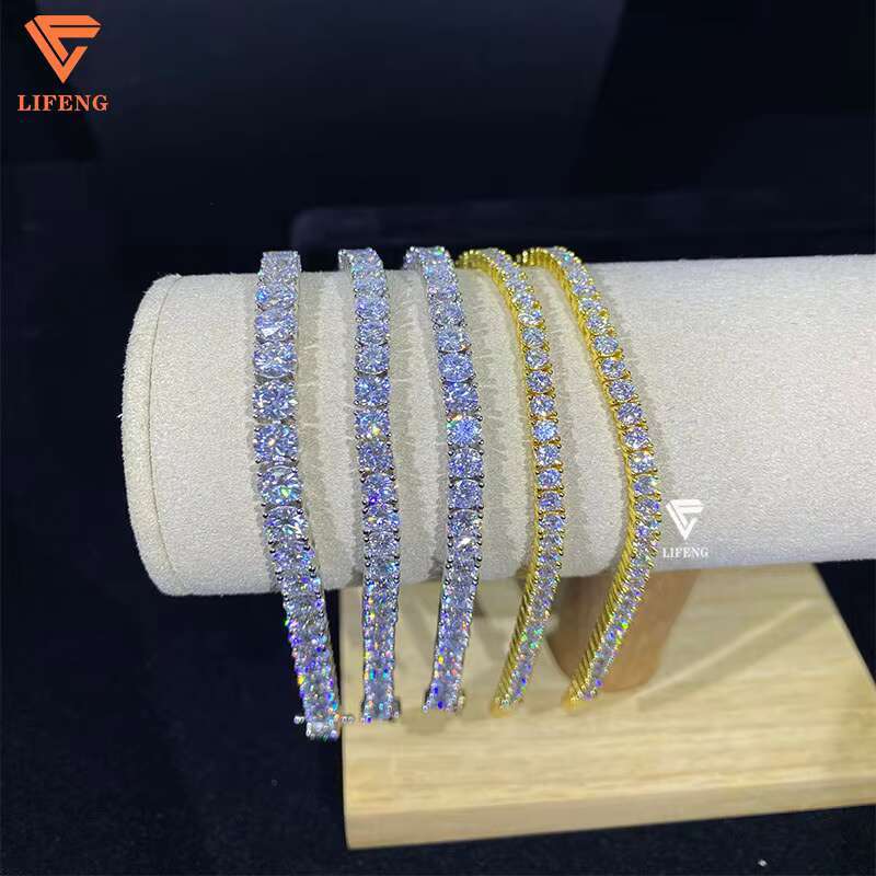 Fast Delivery High Quality Moissanite Tennis Chain 3mm 4mm 5mm 6.5mm 8mm Shining Brightly D VVS Moissanite Women Men Necklace