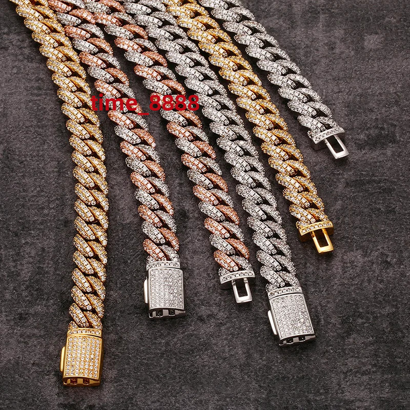 S925 Sterling Silver Moissanite Claw High Quality Cuban Link Chain Necklace for Men Hip Hop Bling Ice Out Rapper Jewelry