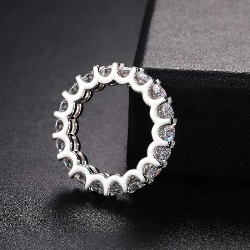 TUHE GRA Certified Unisex 3MM VVS1 Moissanite For Woman Rings 925 Silver Engagement Rings Wedding Band