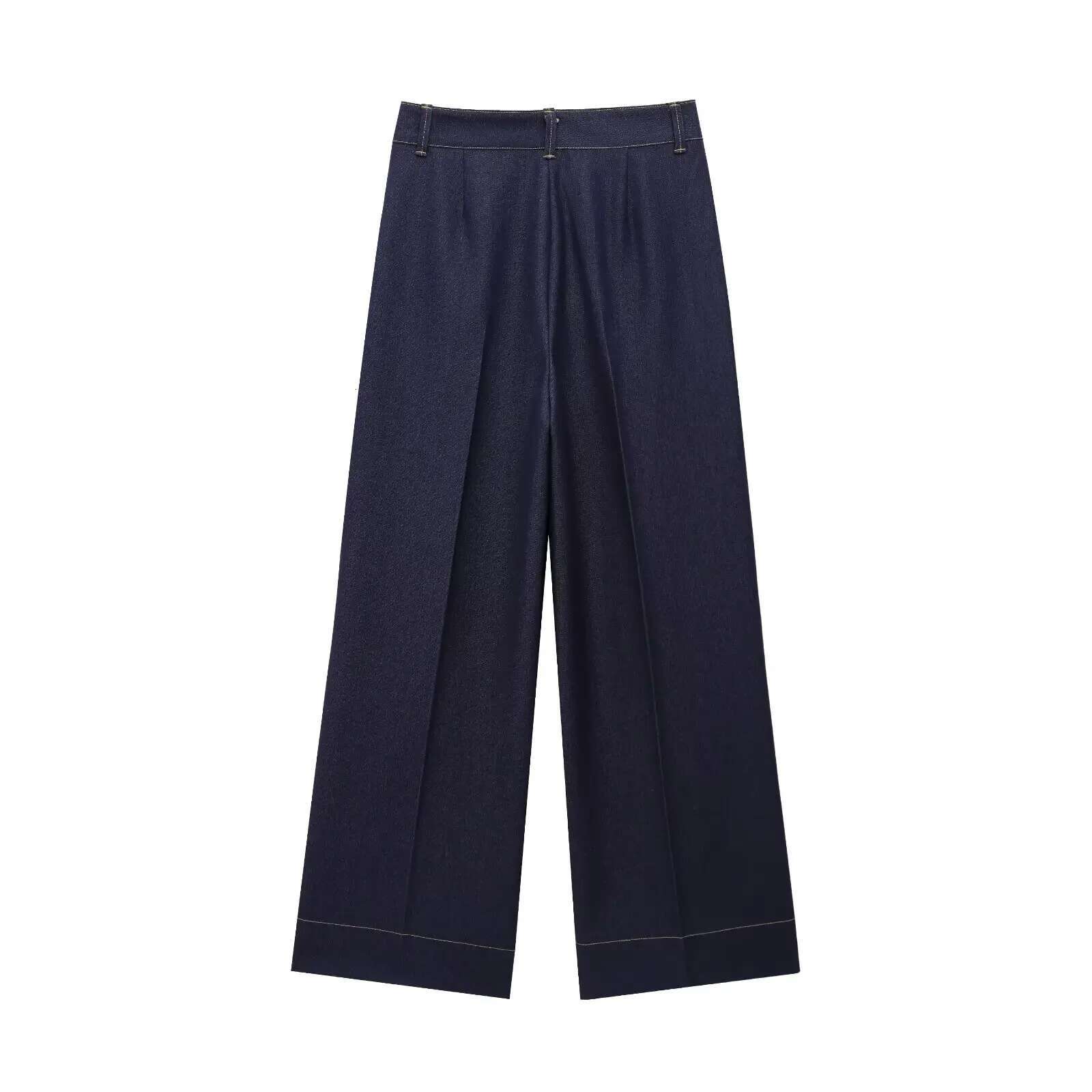 RARA 2025 Women's Crew Neck Cropped Jacket with Button Details and Matching Wide - Leg Trousers Set for a Stylish Look