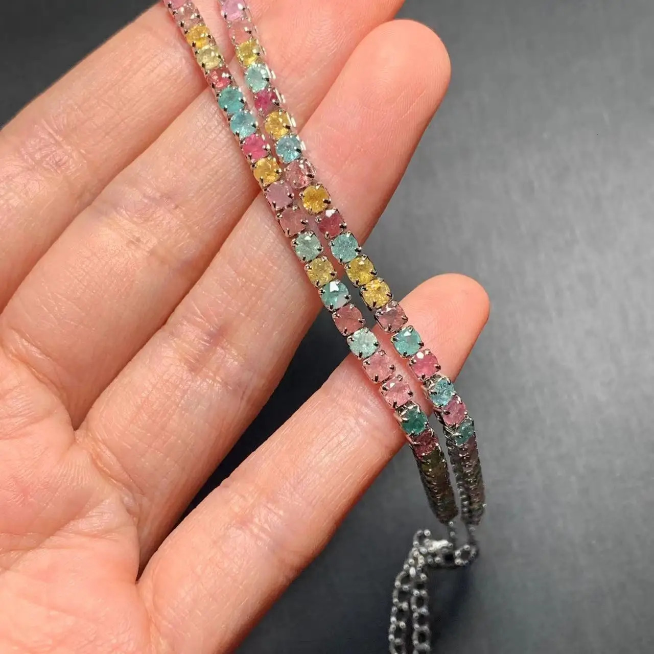 Natural tourmaline bracelets and womens tennis bracelets with adjustable fine jewelry gift stones 250326