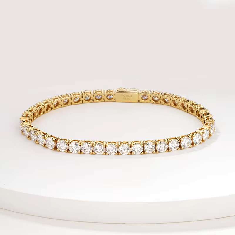 5mm 0.5ct Moissanite Stone Fine Jewelry Bracelet Luxury Women Beautiful Tennis Bracelet Chain