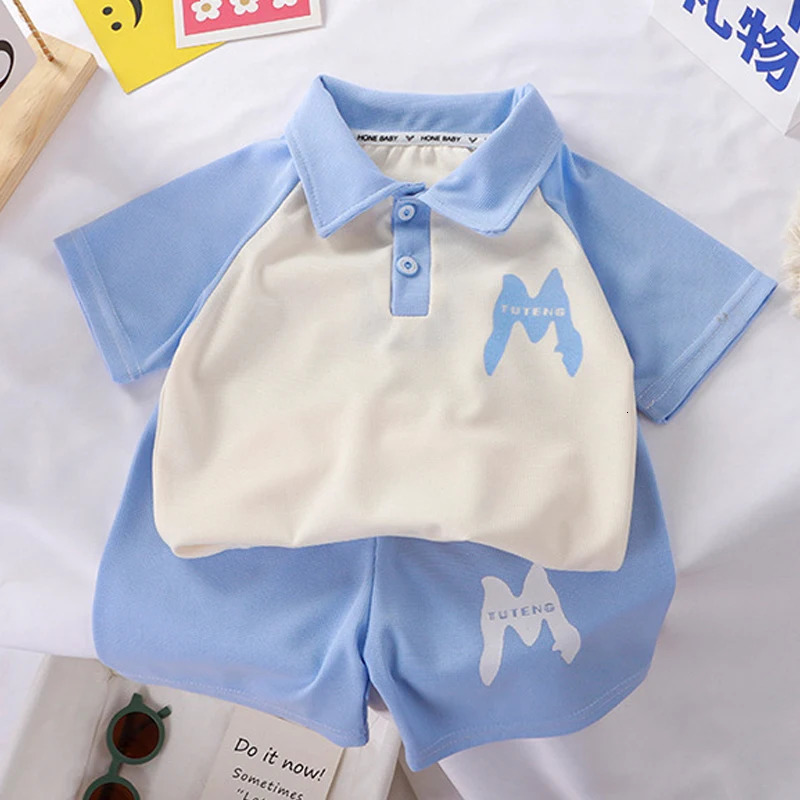 Children Clothing Kids Clothes Quick Drying Polo Shirt Sets Boys T-shirt Shorts Summer Cotton Short Sleeve Fashion Suit2PCS 250325